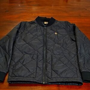 Krooked Black Quilted Bomber Jacket Size Medium